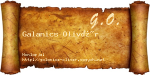 Galanics Olivér névjegykártya